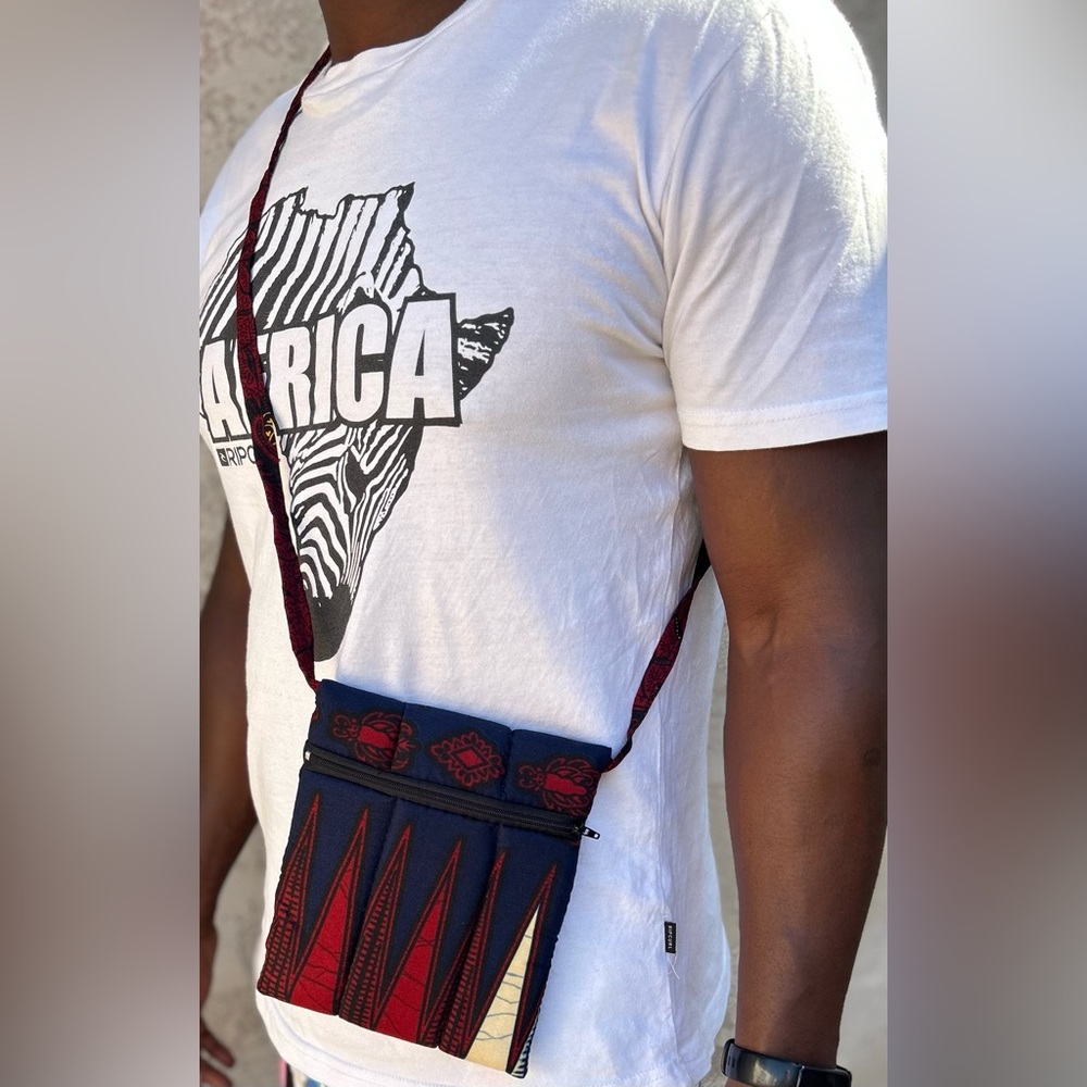 NW 💯 Cotton Handmade Vlisco Fabric Crossbody 7”x 6”